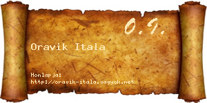 Oravik Itala névjegykártya